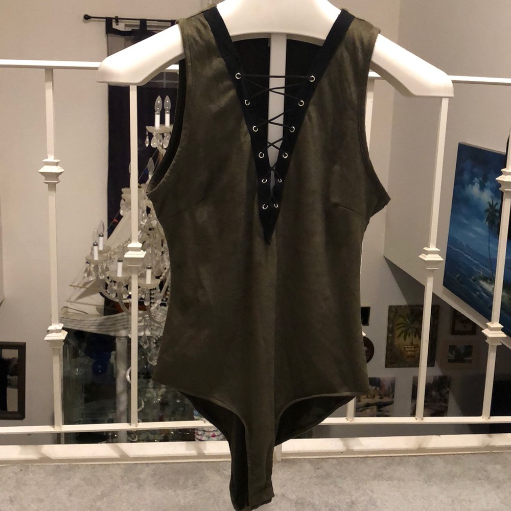 Gorgeous Charlotte Russe green Velvet Bodysuit